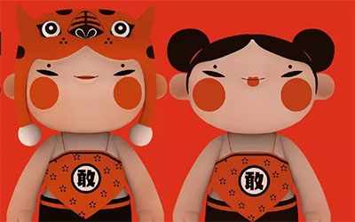 敢當娃娃是泰山標志性文創形象，泰吉祥、泰如意裸眼3D文創宣傳 泰山裸眼3D大屏